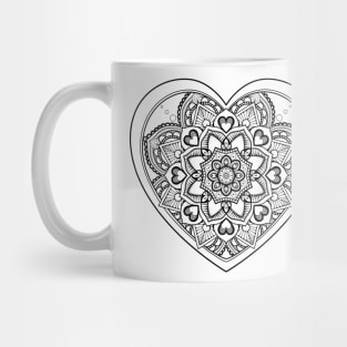 Mandala heart and zentangle patterns Mug